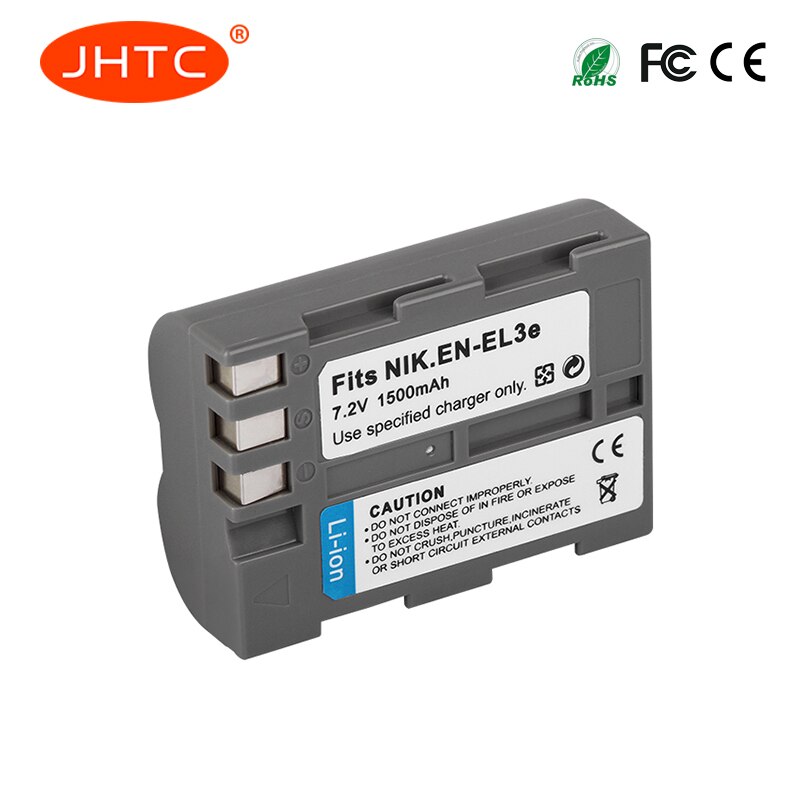 JHTC 1 pc 1500 mAh EN-EL3e EN EL3e ENEL3e Camera Batterij voor Nikon ENEL3E EN EL3E D30 D50 D70 D90 d70S D300 freeshiping