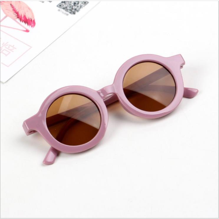 Kinderen Zonnebril Mode Eenvoudige Zuigeling Retro Leisure Ultraviolet-Proof Ronde Gemak Bril Lenzenvloeistof Voor Kids