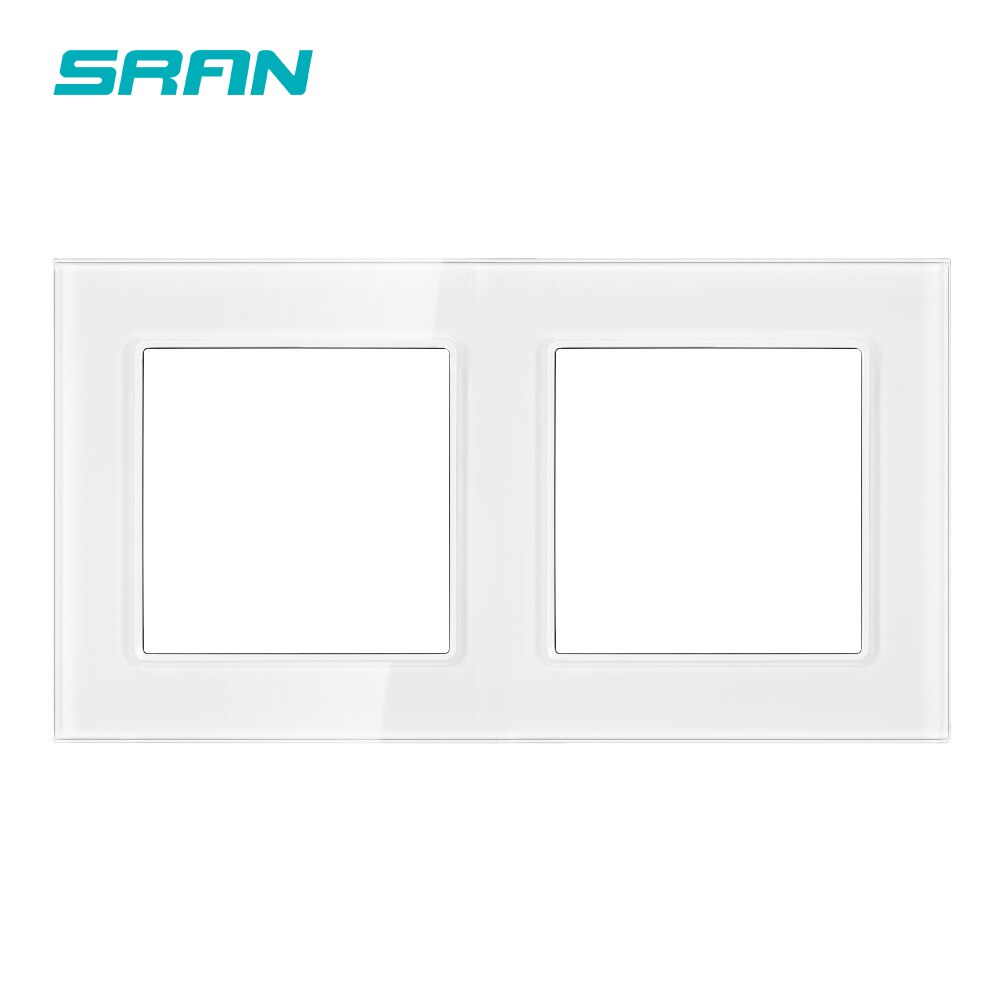 SRAN Blank panel without Installing iron plate 153mm*82mm white crystal glass switch socket panel for F series: White F6 Panel