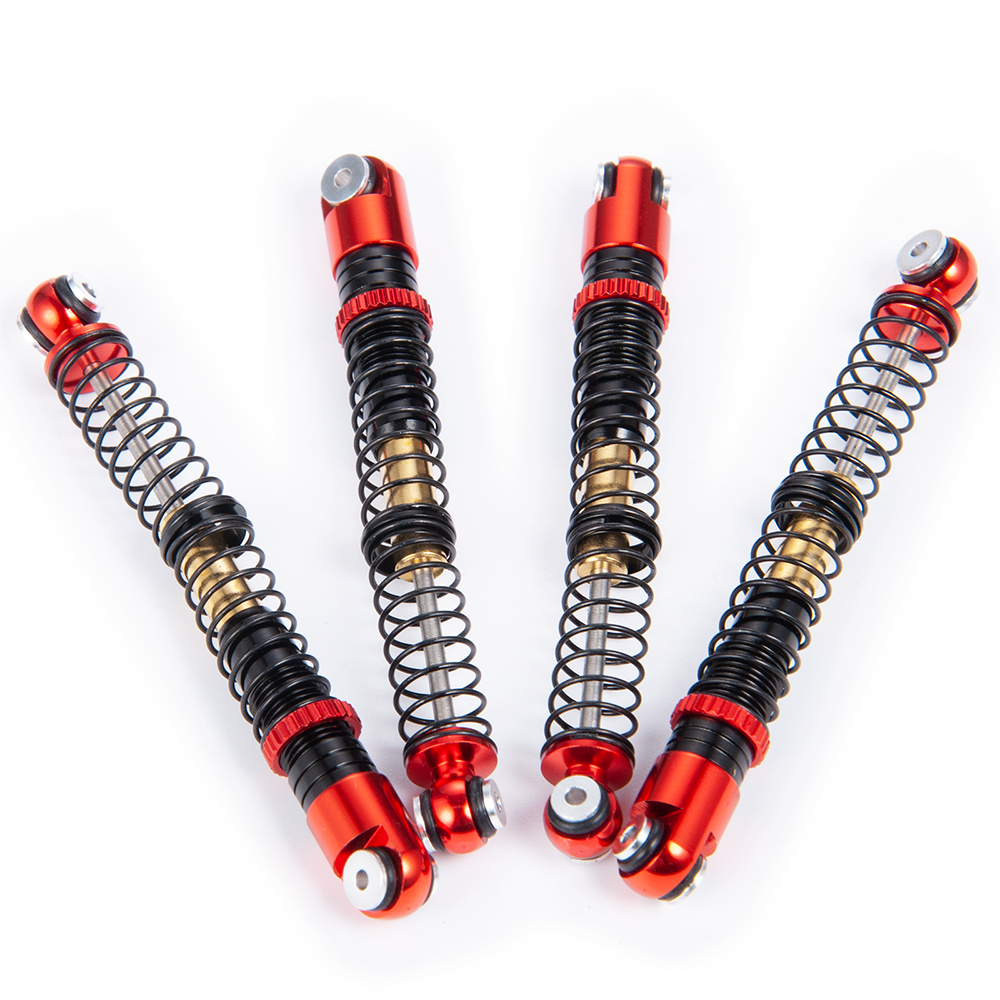 YEAHRUN 4 Uds 53mm amortiguador de aluminio roscado Tele amortiguador actualizaciones para 1/24 RC coche Axial SCX24 JLU gladiador Micro Crawler