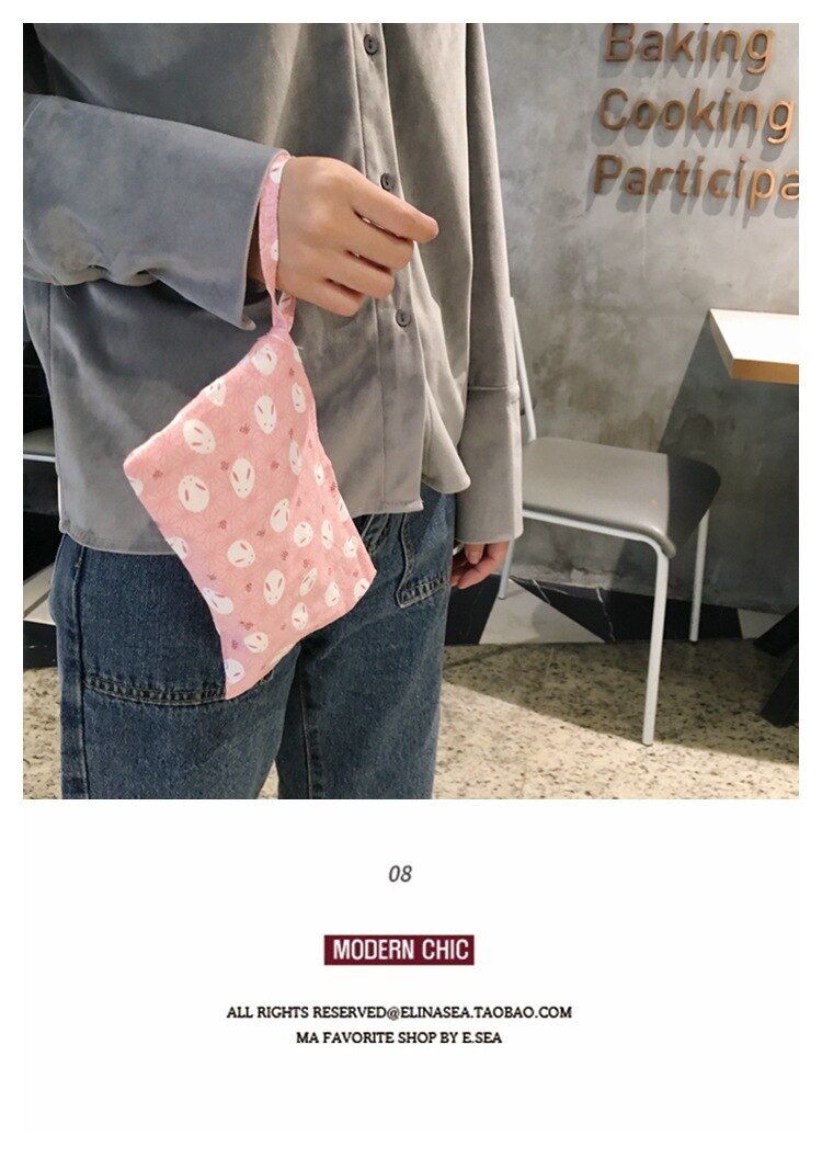 Boutique-monedero pequeño para mujer, prenda de tela de algodón, cartera bolso de mano , bolsa con llave de teléfono: 19