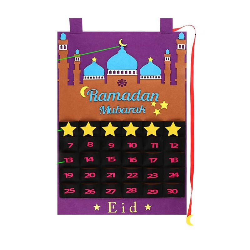 Calendrier Ramadan Mubarak + autocollants – Perle Dorée Calendrier Ramadan Mubarak + autocollants – Perle Dorée