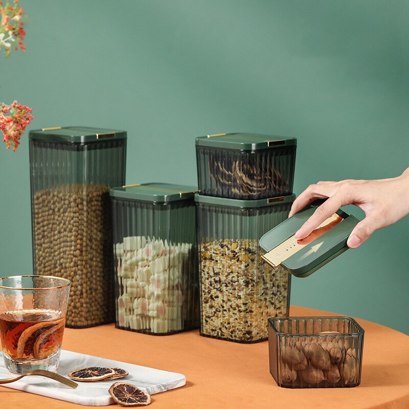 Airtight Food Storage Containers 4 Different Capacity,Kitchen Pantry Organization Containers, Plastic Canister for Flour, Sugar