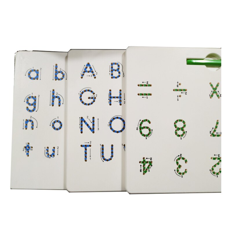 2 In 1 Magnetic Drawing Board Alphabet Letter Tracing Board Educational Letters Read Write Learning Alphabet toys Preschool: 3PCS ABCabc123