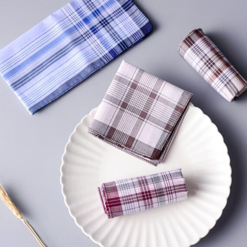 5 uds. Pañuelo de bolsillo Multicolor a cuadros para hombre pañuelo de bolsillo pañuelos 100% de algodón