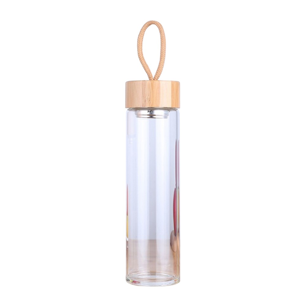 380ml 450ml Glass Water Bottles Bamboo Lid With Rope Drink Bottled For Beverages Outdoor Brief Portable Tea bottle