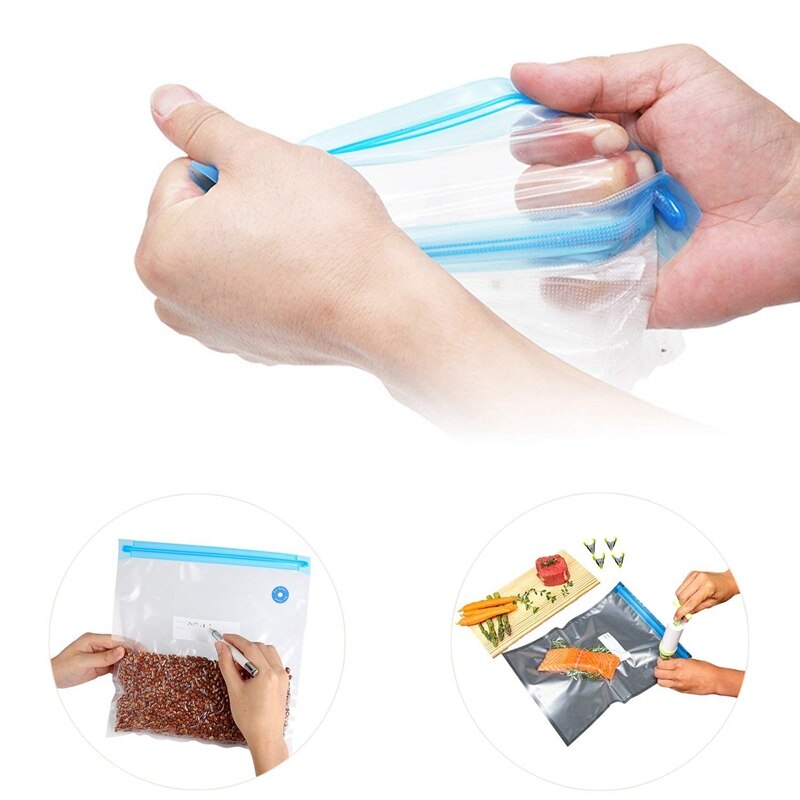 Sous-Vide Bags Essentials Kit for Anova Cooker, Reusable Food Storage Freezer and Water Cooking Bags, 10 Vacuum Sealed Bags with