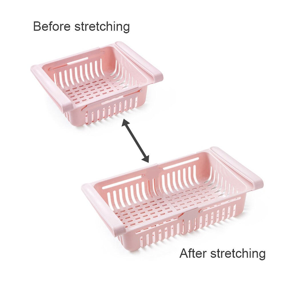 Household Pull-out Refrigerator Storage Box Holder Food Organizer Drawer Shelf