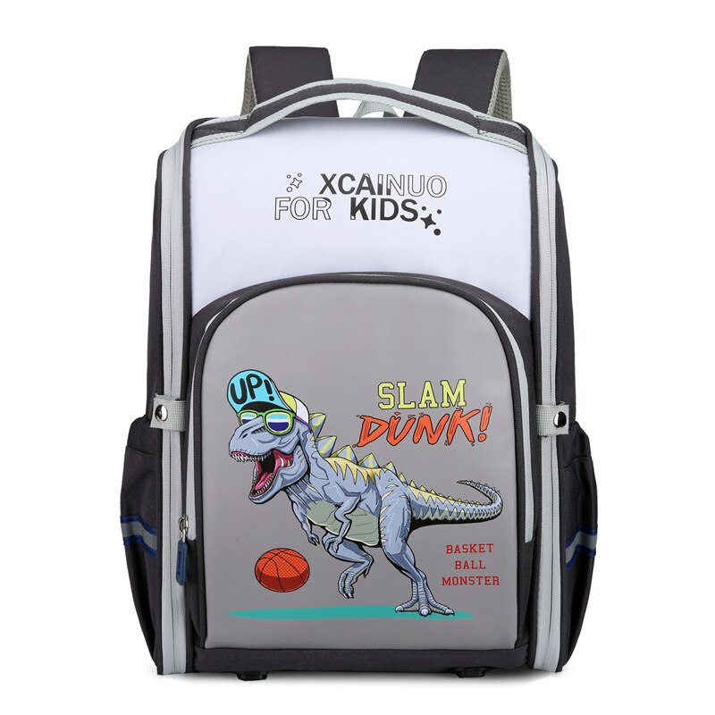 Creatieve Cartoon Jongens Schooltassen Voor Kinderen Dinosaurus Rugzak Orthopedische Satchel Meisjes Basisschool Rugzakken Grade1-3: black Dinosaur