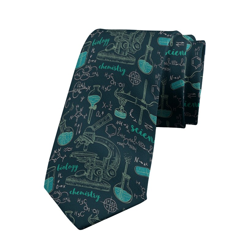 Tieteellinen symboli 8cm kravatti miehille unisex matemaattinen kaava rento polyesteri miesten solmio juhlat häätarvikkeet solmio: Tyyli 7