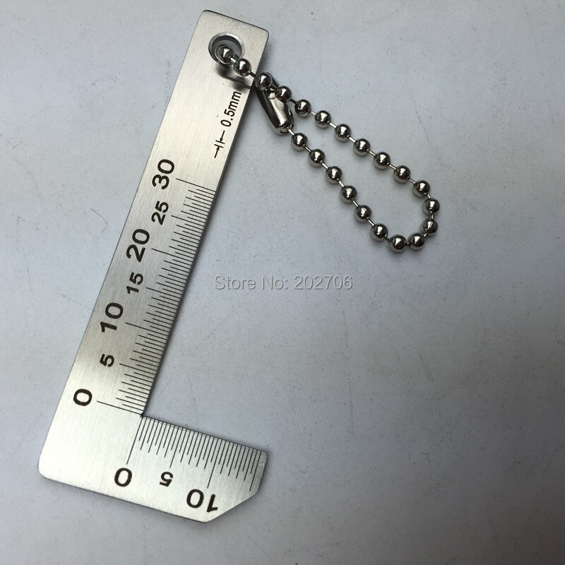 Calibrador de chaflán de acero inoxidable, regla de chaflán de graduación de 0-15mm, precisión de 0,5mm, 0,25mm