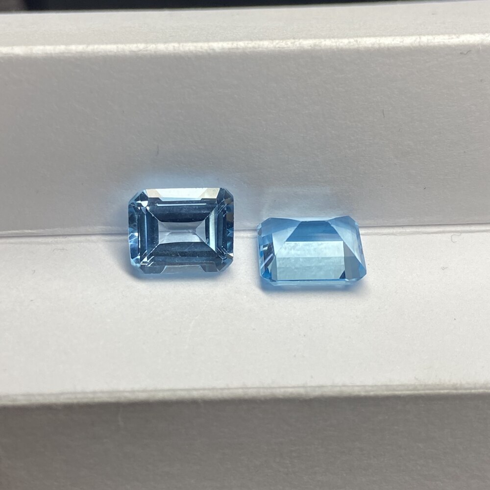 Meisidian Smaragd schneiden 8X10mm Original Brasilien Natürliche Himmel Blau Topas verlieren Edelstein Für Ohrring, Der