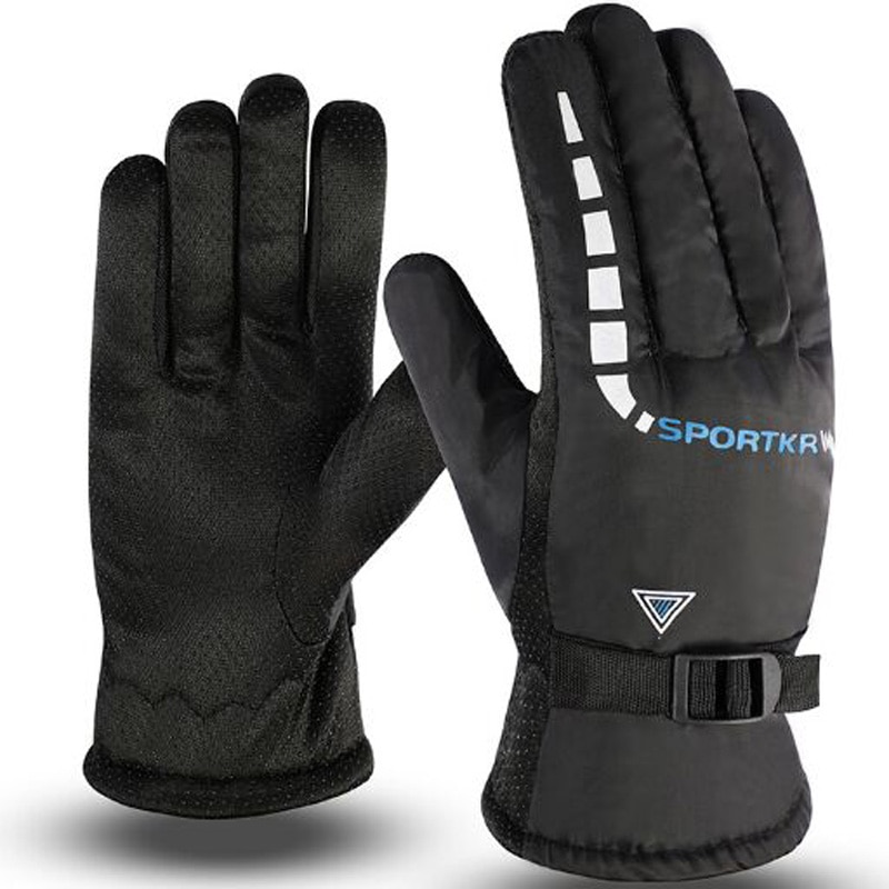 Non-slip Skiing Add Plush Upset Gloves Autumn Winter Warm Motorcycle Riding Men Gloves