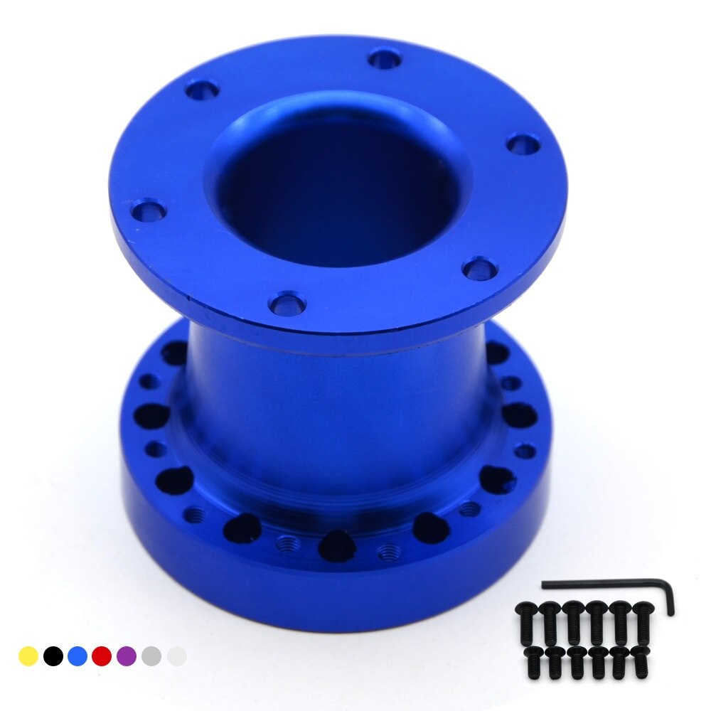 Universal Steering Wheel Hub Spacer 76MM Steering Wheel Hub Boss Kit Adapter Spacer: Blue