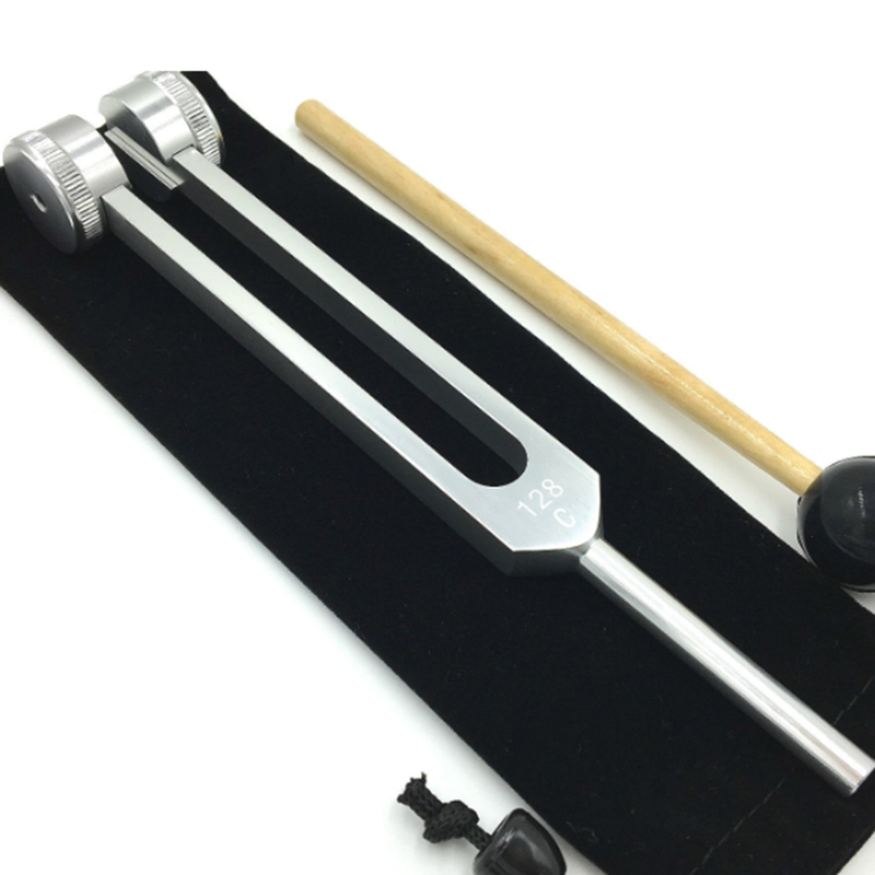 NEWFUN Stemvork, Stemvork Neurologie, Stemvork 440 Hz, Set van 4 stemvorken (128 Hz, 136,1 Hz, MI 528 Hz, 4096 Hz) voor geluidstherapie, Gewichste Stemvork, Geschikt voor Meditatie