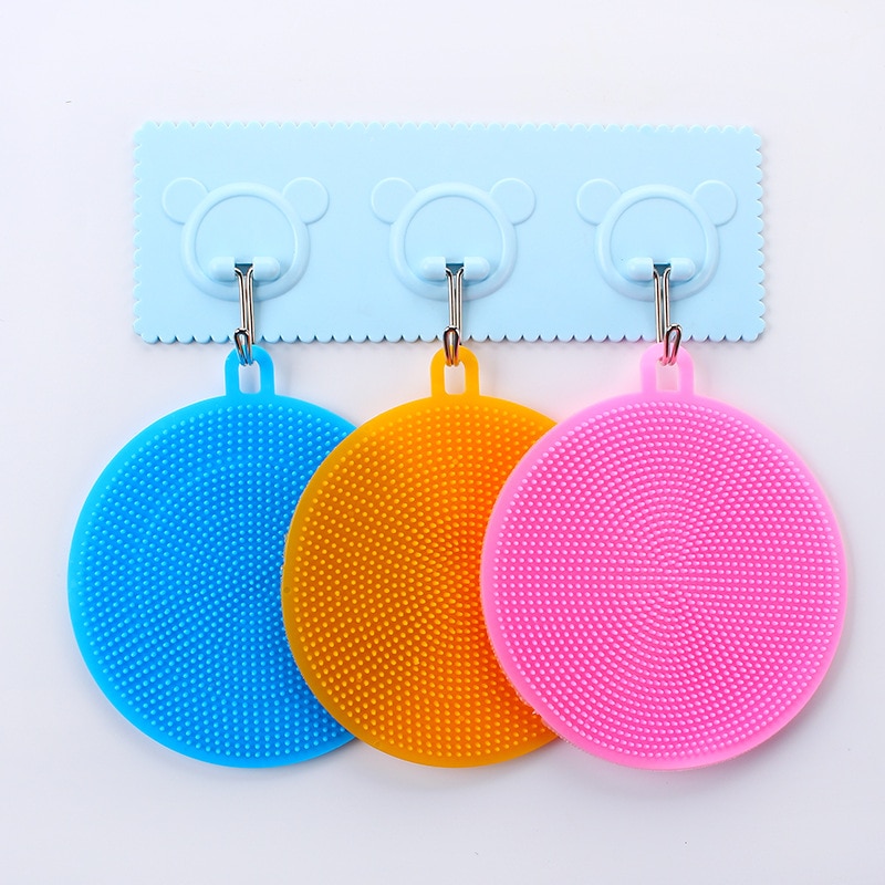 Multifunction Silicone Sponge Bowl Cleaning Brush Silicone Scouring Pad Silicone Dish Sponge Kitchen Pot Cleaner Washing Tool