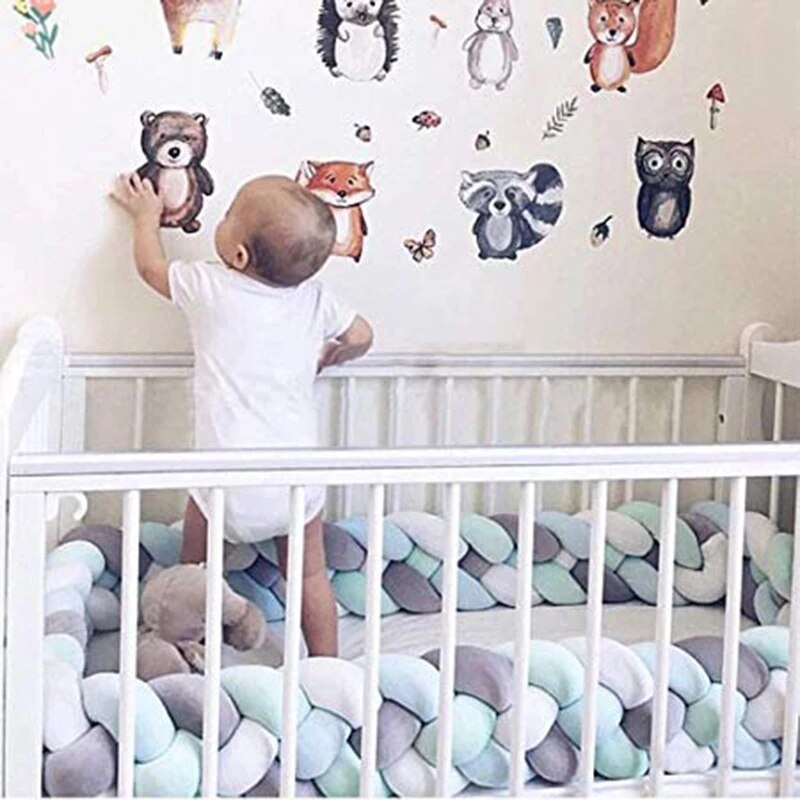 Baby Crib Bumper Geknoopt Bed Gevlochten Draagbare Vouwen Bed Verwijderbare Bumper Crib Bumper Room Decor Kussen Bumper Voor Kids