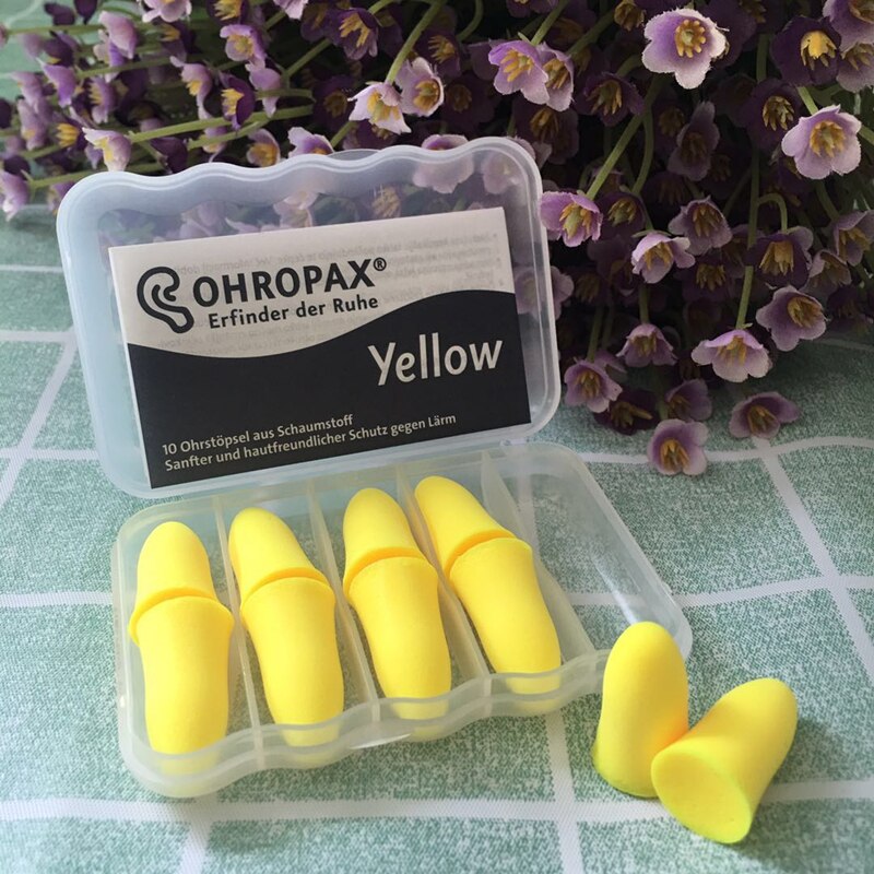 Bouchons d'oreille Ohropax jaune M | 5 paires, bouchons d'oreille unisexes en coton doux, protecteur d'oreille, pour voyage, étude, sommeil, réduction du bruit muet
