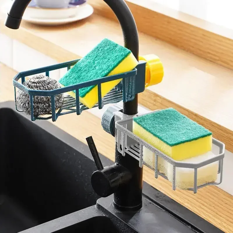 Verstelbare Aanrecht Afvoerrek Spons Opslag Kraan Houder Zeep Afdruiprek Plank Mand Organizer Badkamer Accessoires Hanger