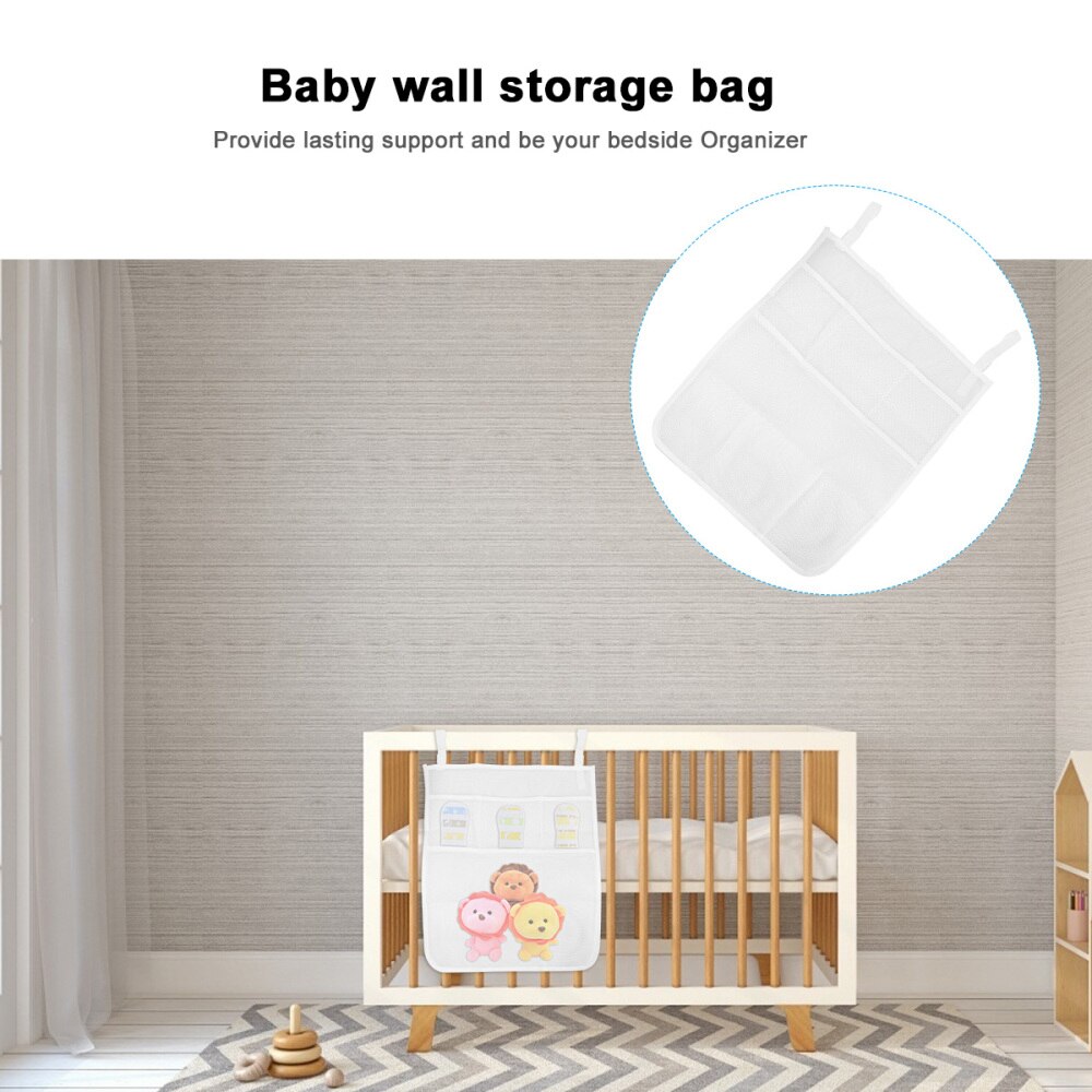 Baby hængende opbevaringspose bleer tøj opbevaringspose hængende pose mesh væghængt opbevaringspose (blå)