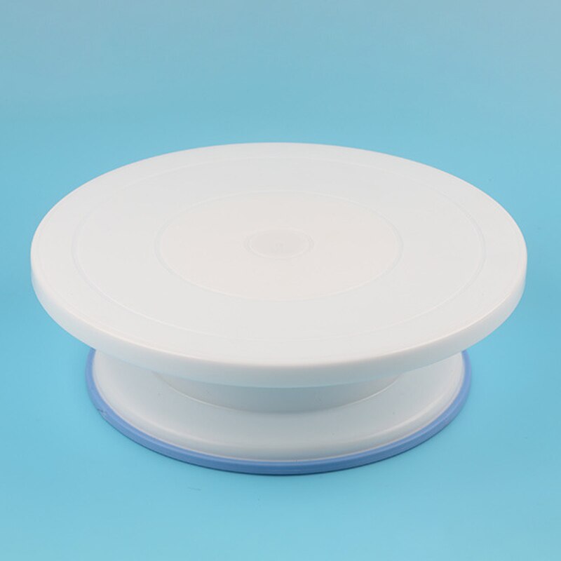Pp Plastic Roterende Plaat Voor Cake Ingebouwde Lager Revolving Spinning Ronde Cake Stand Cupcake Draaitafel Draaitafel Gereedschap: WHITE