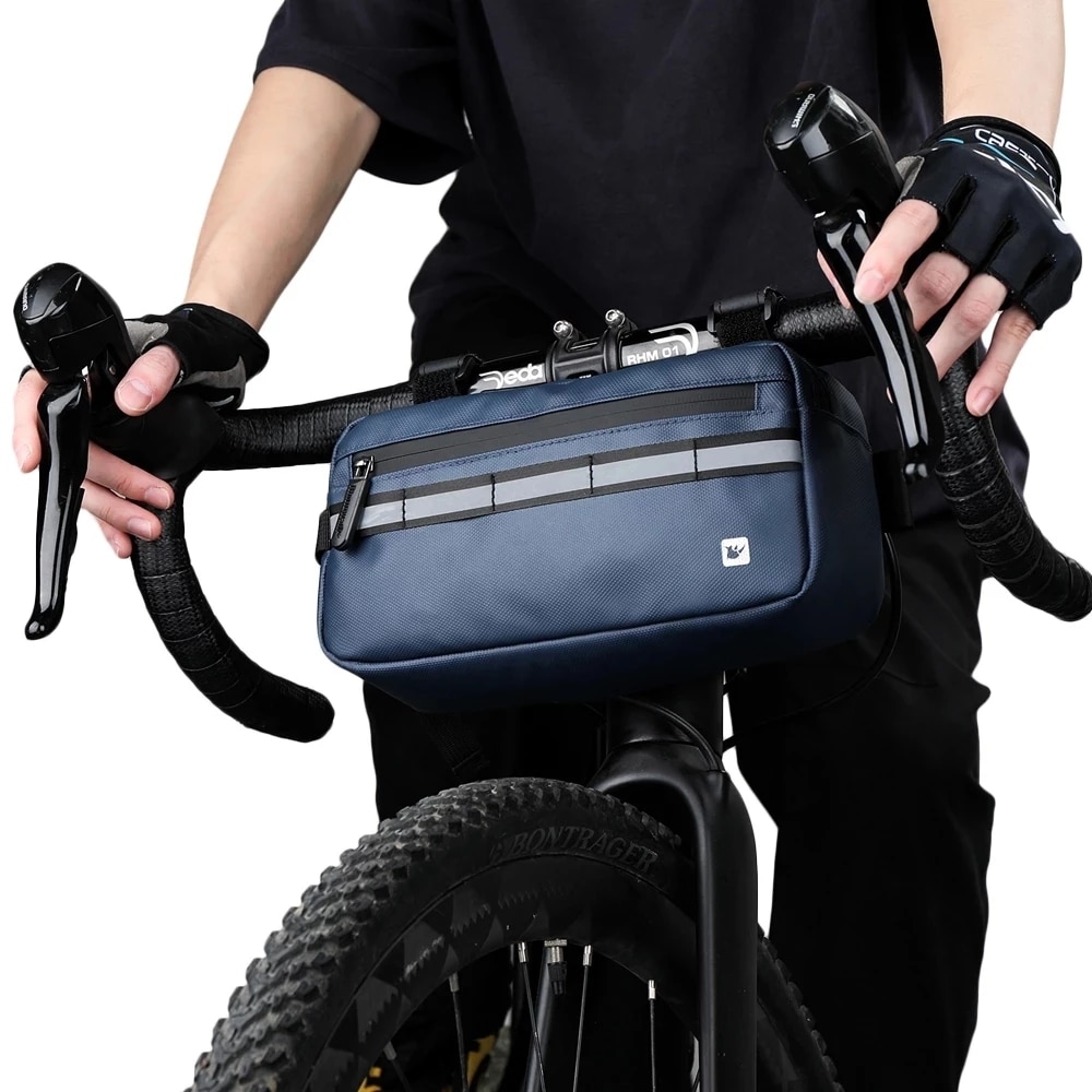 Rhinowalk-bolsa para manillar de bicicleta, bolso de hombro portátil multifunción, resistente al agua, accesorios para bicicleta, novedad de