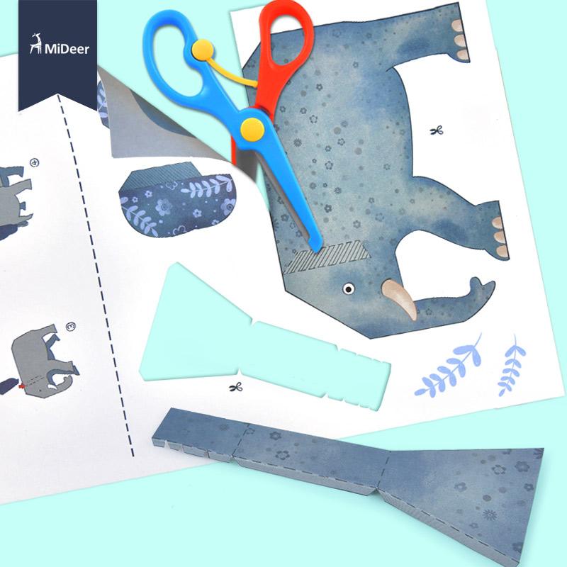 Mideer origami papir dyr håndværkssæt børn tidligt at lære pædagogisk legetøj til børn elefant fugl løve skildpadde håndværk