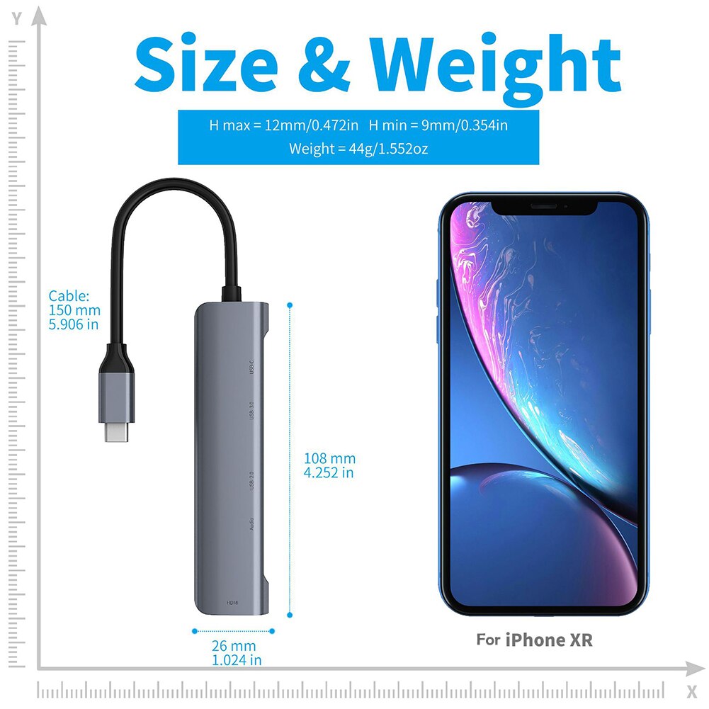 Tf vga hdmi adapter  rj45 netværkskort 5 in 1 usb c hub type c til usb 3.0 til pc notebook tilbehør usb-c hub