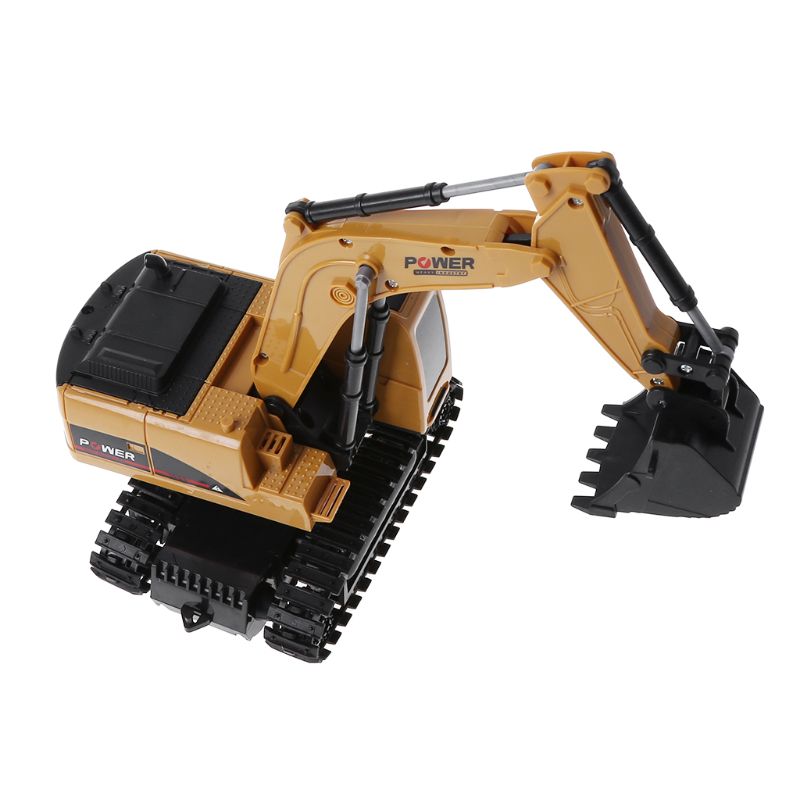 Excavadora con mando a distancia RC 2,4G 1:24, 6 canales de carga, modelo de juguetes, luz LED, sonido de simulación B2QD