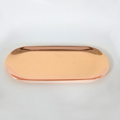 Nordeuropæisk guld dekoration plader dessert metal bakke ins smykker ring opbevaring bakke til cupcake ellipse sølv/rosa guld: Rosaguld stort