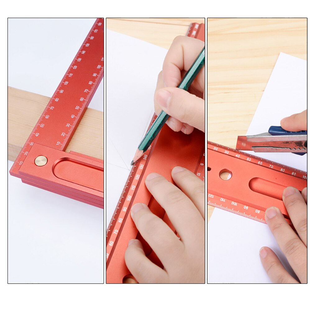 150mm Aluminium Alloy Angle Measuring L-Shaped Ruler Precision Leather Craft Cutting Auxiliary Tool