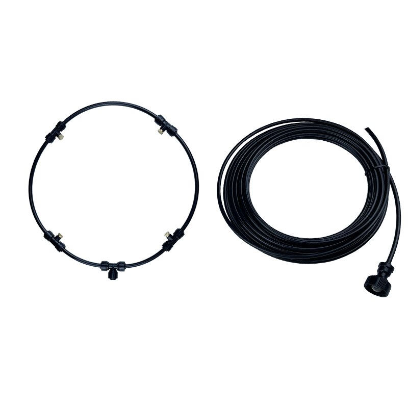 Kit d&#39;anneau de ventilateur de brume, pulvérisateur d&#39;eau pour jardin, extérieur, système de refroidissement de brouillard, Machine Portable, Patio, serre, anneau de ventilateur de refroidissement: Black