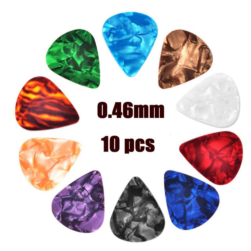 10 Pcs Plectrums Celluloid Kleurrijke Plectrum 0.46/0.71/0.96 Mm Gitaar Onderdelen