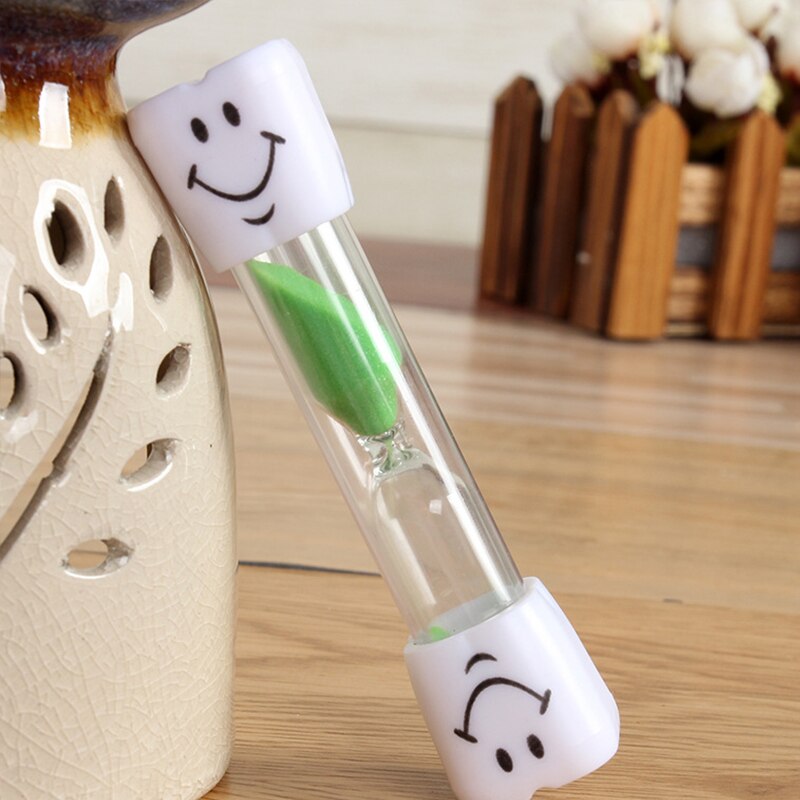 SKTN Children Kids Hourglass Toothbrush Timer 3 Minute Smiling Face For Cooking Sandy Clock Brushing-Teeth Timer Sandglass: Green