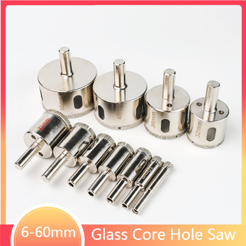 1Pc 6-60Mm Gecoat Diamant Boor Glas Core Hole Saw Voor Keramische Tegels, marmer En Keramische Opening Elektrische Tool