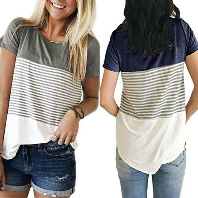Donne Maternità Vestiti Allattamento Al Seno Magliette E Camicette Manica Corta T-Shirt Infermieristica Estate Casual Allentato Morbido A Righe Della Signora Magliette E Camicette T-Shirt