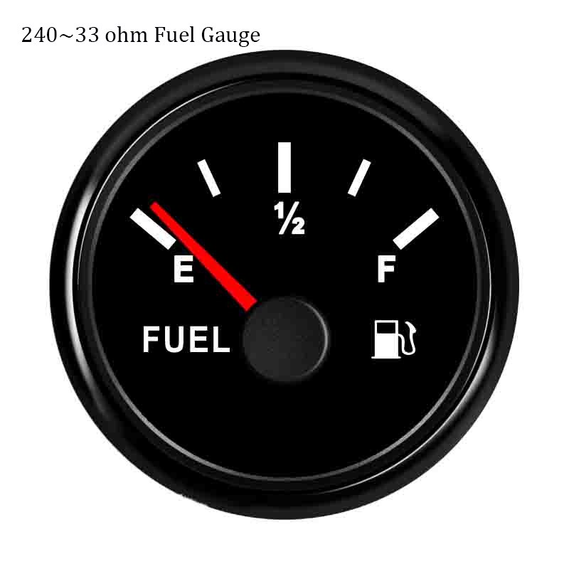 Stainless Steel Oil Liquid Tank Fuel Level Sensor 240ohm/ 190ohm Fuel Sending Unit Float Switch with 200 mm 300 mm 350 mm 450 mm: Black 240ohm Gauge