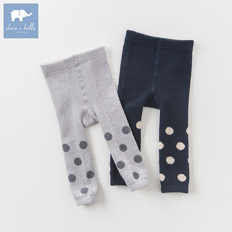 Db6290 dave bella hösten spädbarn bebis flickor lolita prickar leggings barn leggings