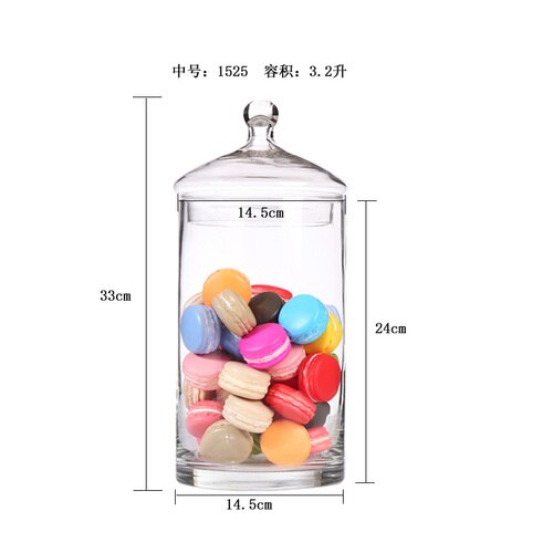Nordisk glas slik krukke stor opbevaringsflaske hjem gennemsigtig glas opbevaring krukke med låg bryllup dessert bord dekoration krukke
