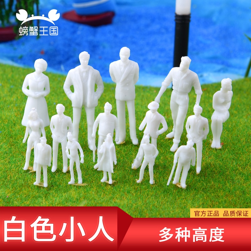 100pcs/lot 1:50 1:75 1:100 1:150 1:300 scale model people white plastic unpainted figure for Architecture train layout