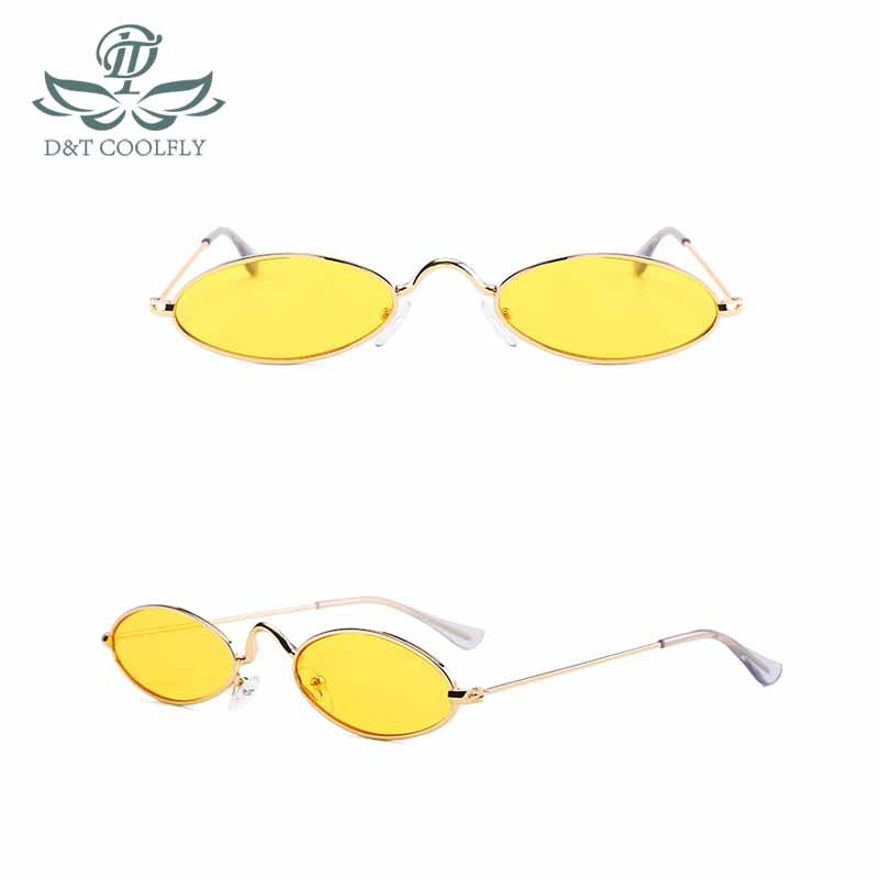 D&t ovale solbriller kvinder og mænd lille stel briller multicolor personlighed  uv400 solbriller kvinde