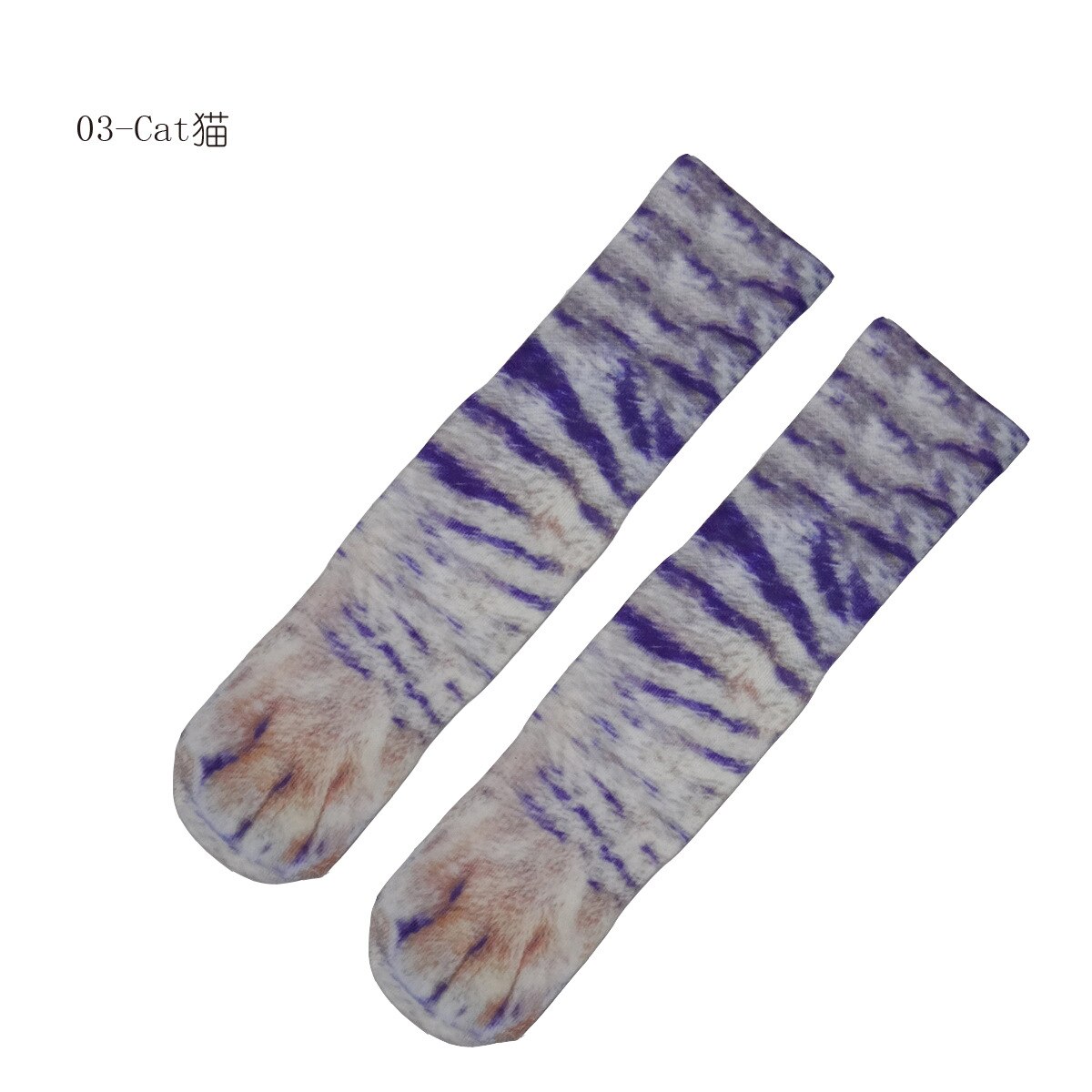 Calcetines húmedos de animales, medias de tubo medio con Pata de Gato, dibujos animados,