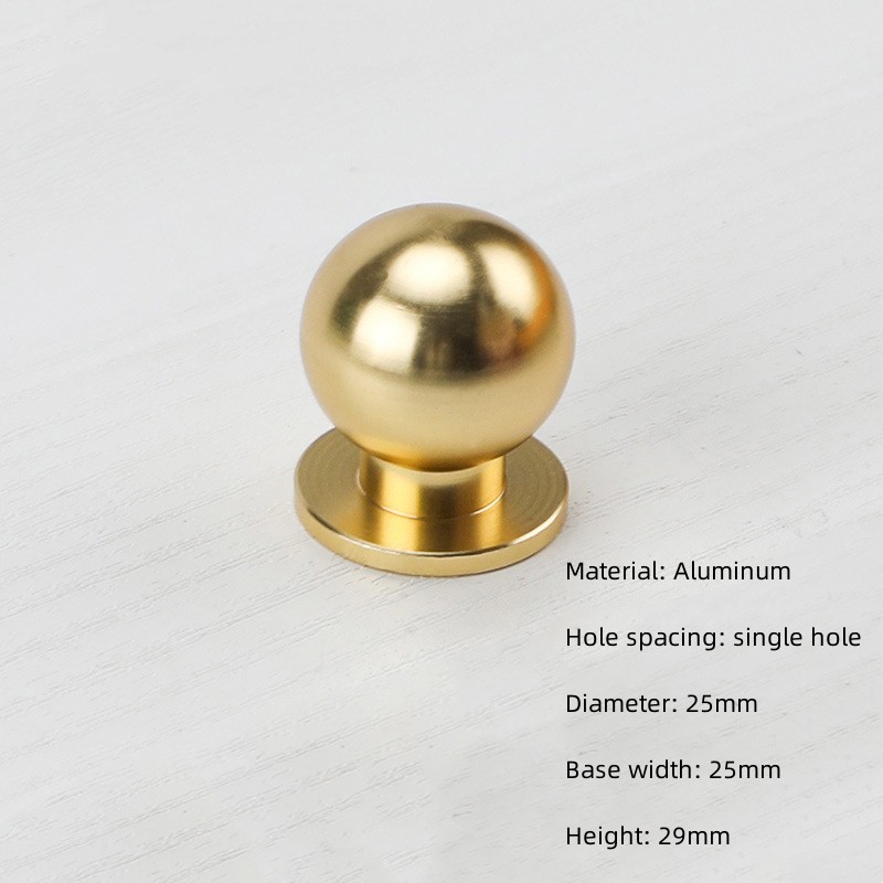 Manija de un solo orificio de aluminio dorado, cajón de armario moderno, perilla redonda, muebles de armario de cocina, manija de puerta pequeña, decoración del hogar: Negro / oro