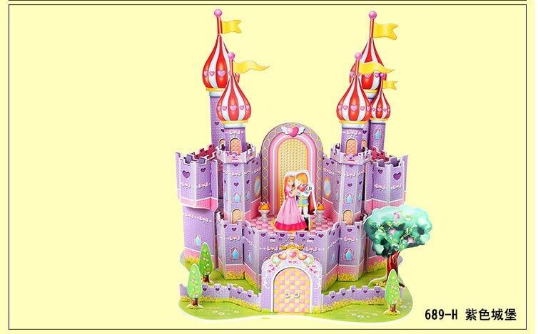 3D jigsaw puzzles children kids toys educational Puzzles DIY Puzzle Jigsaw Baby Kid learning Castle pattern Children Houses: Child Puzzles 7