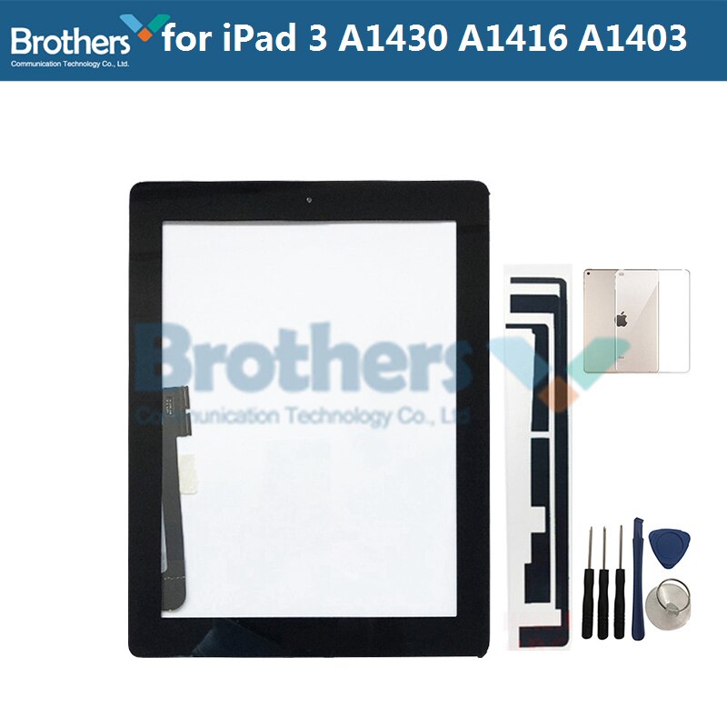 9,7 Tablet-Panel Für iPad 3 A1416 A1430 A1403 Digitizer Glas Sensor Montage mit Home Button Für iPad 3 Bildschirm replecement Top: Black Case Adhesive