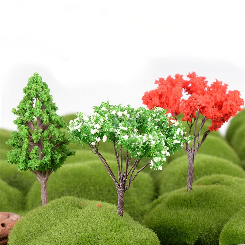 16 style Mini arbre fée jardin décorations Miniatures Micro paysage résine artisanat bonsaï Figurine jardin Terrarium accessoires