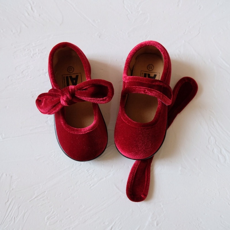 Children's shoes spring and autumn Korean velvet cute bowknot detachable girls shoes 1-8 years old
