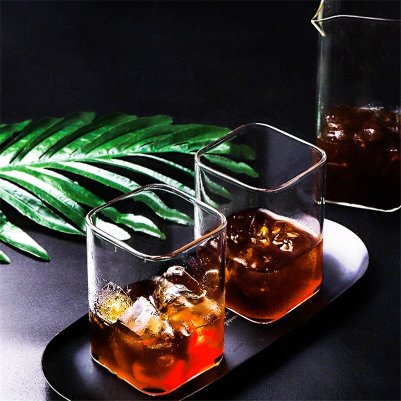 Verre Simple carré café partage Pot café ménage verre Transparent expresso Cappuccino Latte tasse résistant à la chaleur tasse à café