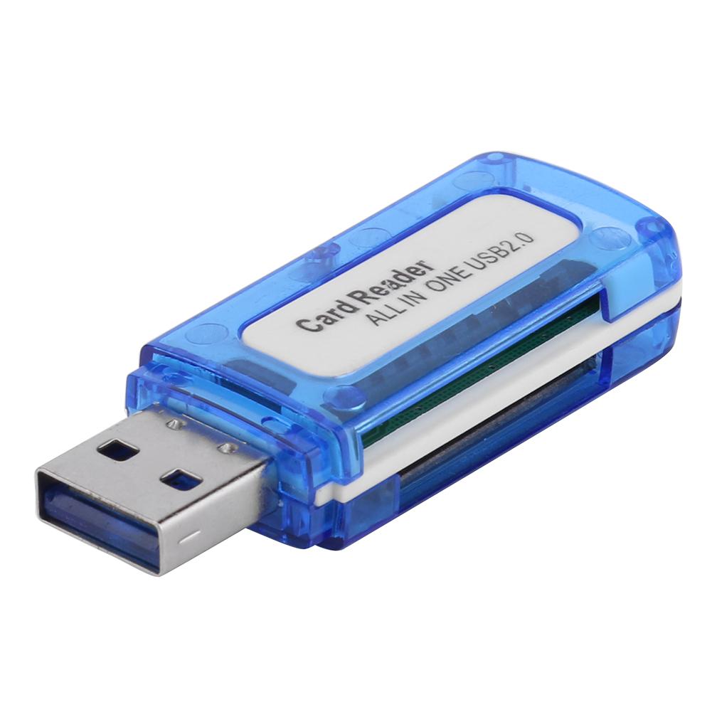 4 in 1 Memory Card Reader Multi Card Reader USB 2.0 All in One Flash Drive Cardreader Adapter for Micro SD TF MS Micro M2