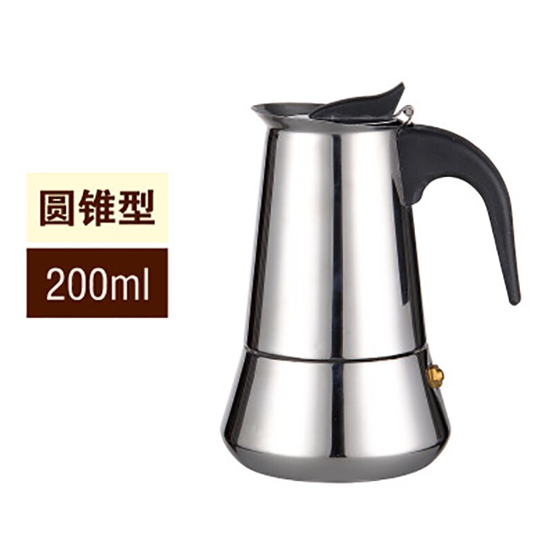 Mokka Espresso Latte Percolator Stove Koffiezetapparaat Espresso Pot Italiaanse Koffie Machine 200/300/450Ml Rvs Restaurant, Bar: F